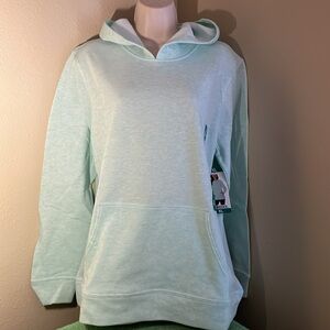 32 Degree Cool long sleeve hoodie, kangaroo pocket. Soothing Sea Green XL NWT
